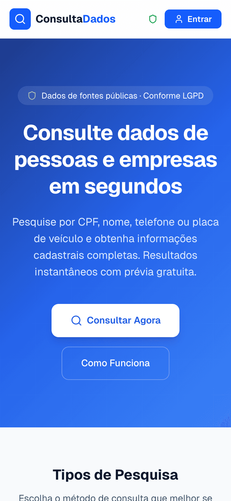 ConsultaDados — versão mobile