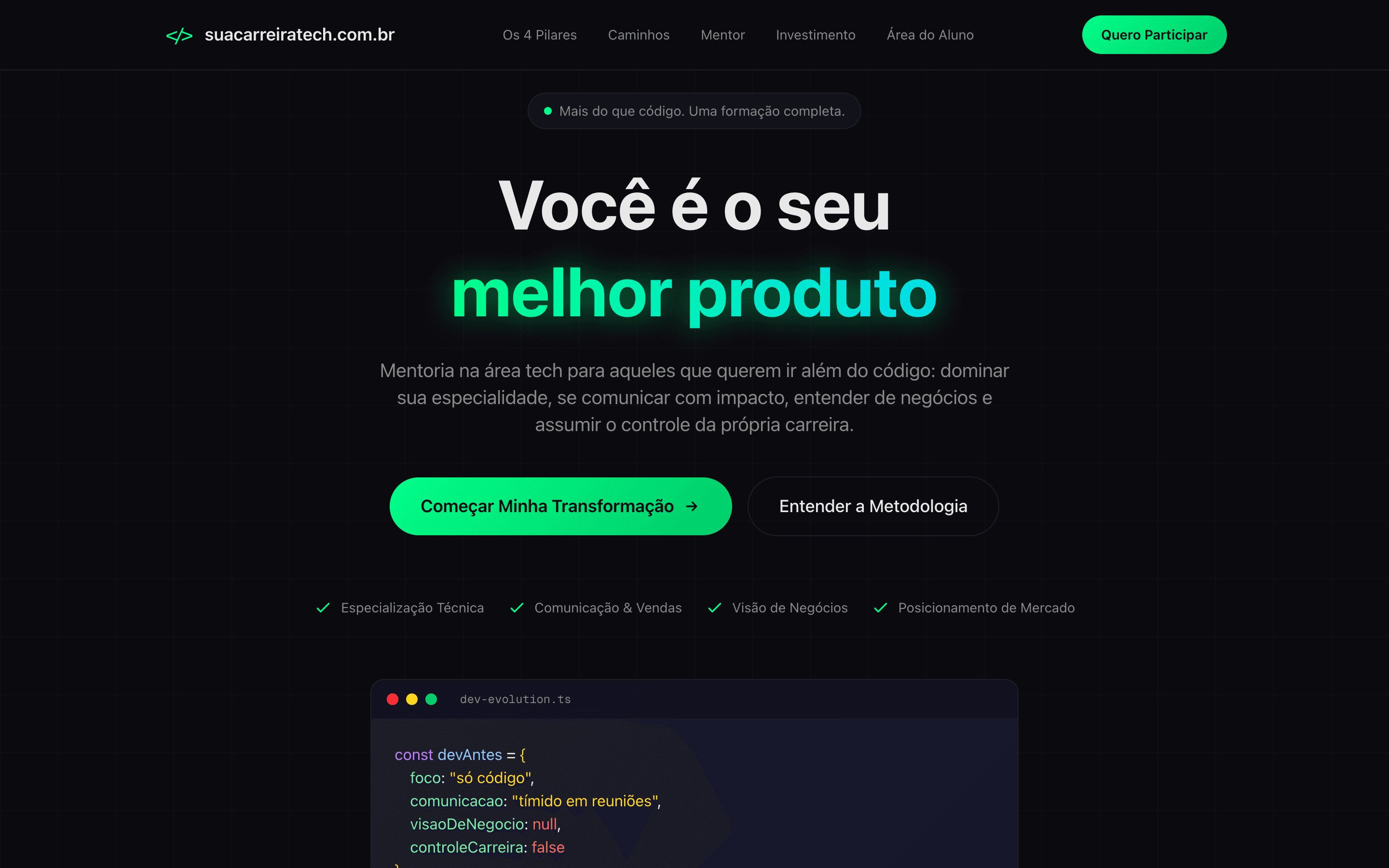Sua Carreira Tech — versão desktop