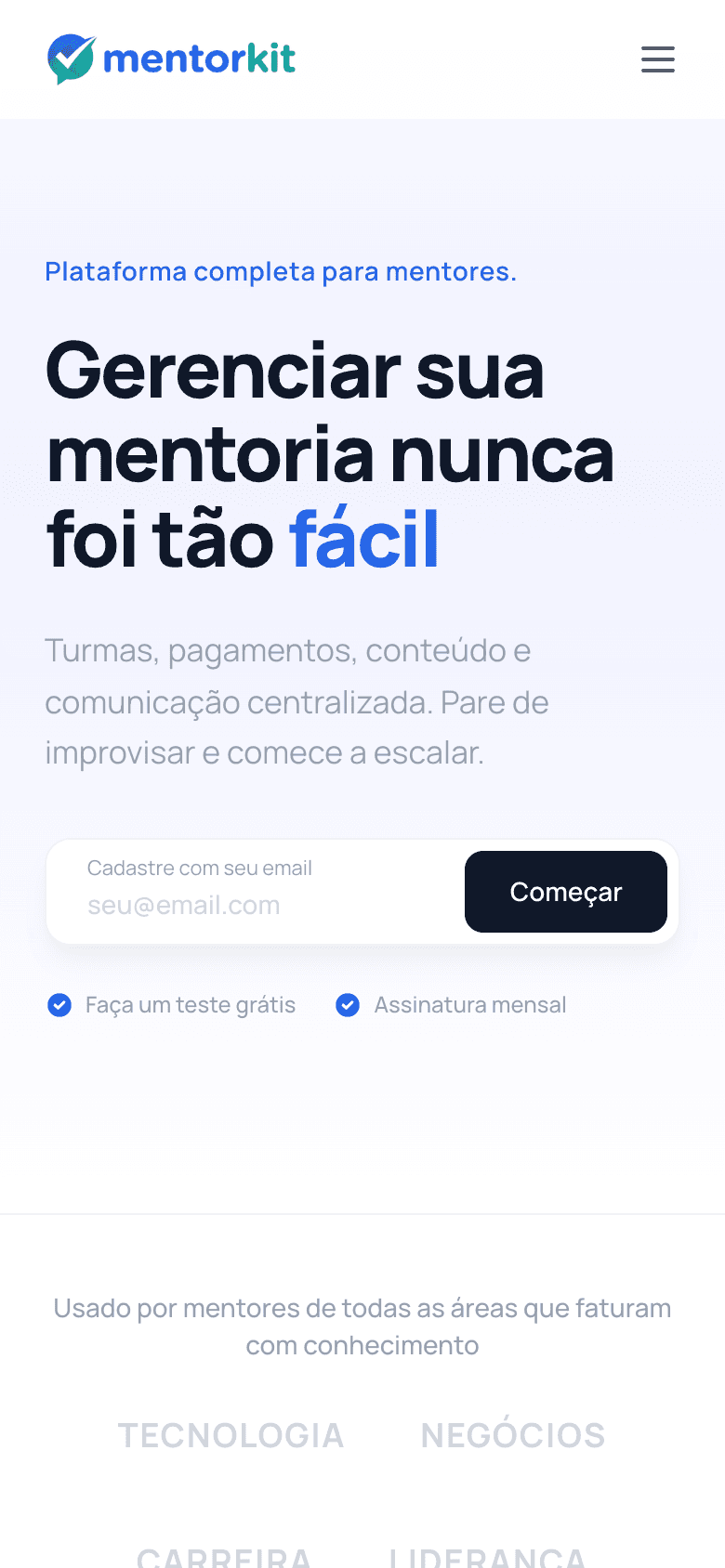 MentorKit — versão mobile